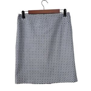 Donna Ricco New York Navy Blue Geometric Patterned Pencil Skirt Size 4 NWOT